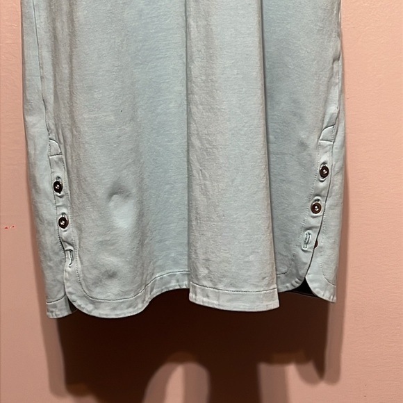 J. Jill Teal Perfect Pima Cotton Shirt Dress Small Scoop Neck 1/4 Sleeve Stretch - Picture 8 of 9